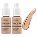 Produktbild Freeorr 2 Stücke Natural Moisturizing Matte Oil Control Concealer Foundation Creme, Langanhaltende Wasserdichte Flüssigmatt Phoera Foundation, Concealer Cover, 104 Buff Beige-30ml