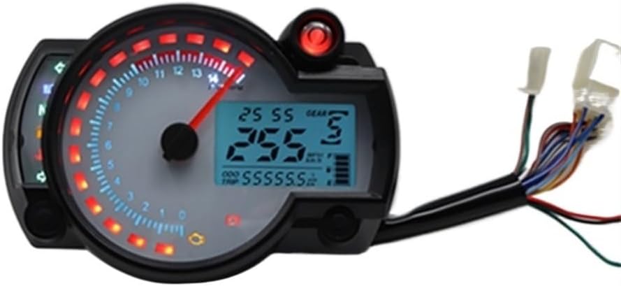 Motorcycle Odometer Gauge For RX2N Tachometer Fuel Meter Digital Motorcycle Odometer Tachometer Adjustable MAX 299KM/H 7 Colors Display