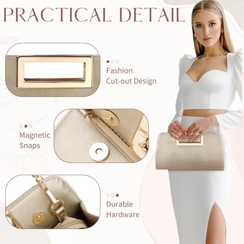 Image of VASCHY Clutch Purse for Women,Fashion Vegan Leather Cut-Out Handle Evening Handbag Crossbody Shoulder Bag for Wedding,Party