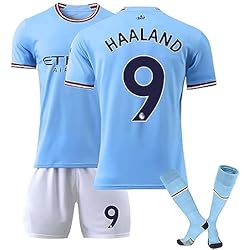 Real Madrid Temporada 2022/23 Oficial Primera Equipación Camiseta Niños 3 2023 Juego de Camisetas de fútbol Infantil Adulto, 22/23, Nr.9, Equipo de Entrenamiento Casa/Visitante, con Pantalón Corto y Medias para Niños