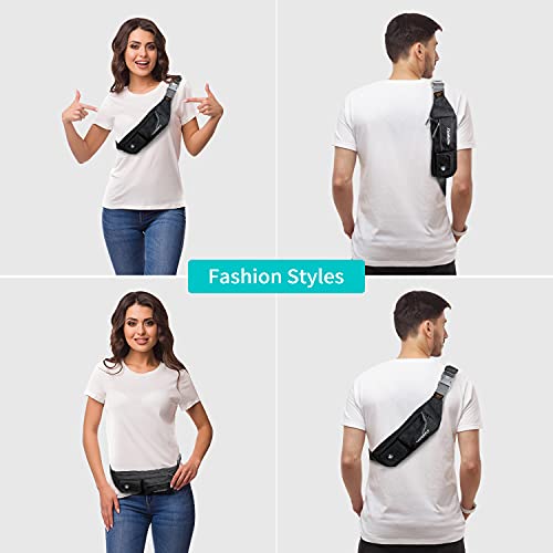 Waterfly Fanny Pack For Women Men Water Resistant Small Waist Pouch Slim Belt Bag With 4 Pockets For Running Travelling Hiking Walking Lightweight Crossbody Chest Bag Fit All Phones #TOP3