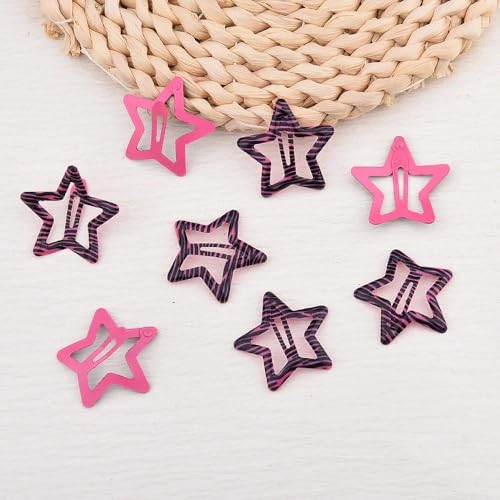 Pinzas para el cabello en forma de estrella con estampado cebra para mujeres y niñas, 8 unidades, antideslizantes, estilo Y2K miniatura 6