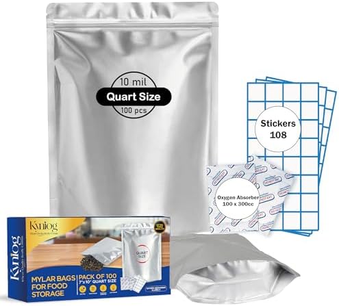100 Pcs 1 Quart Mylar...