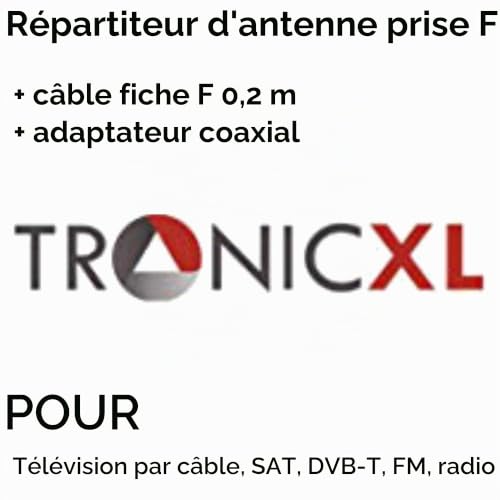 TronicXL 2 Voies Intérieur TV Antenne Splitter Répartit...