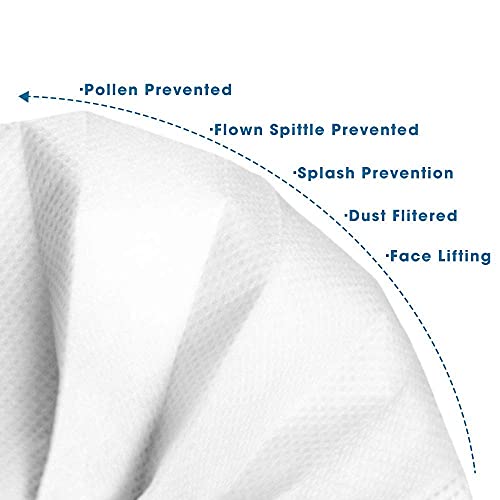 PLAY X STORE 50 PCS Adult Disposable Face M ask, 3 Ply & Adjustable (White-50PCS)