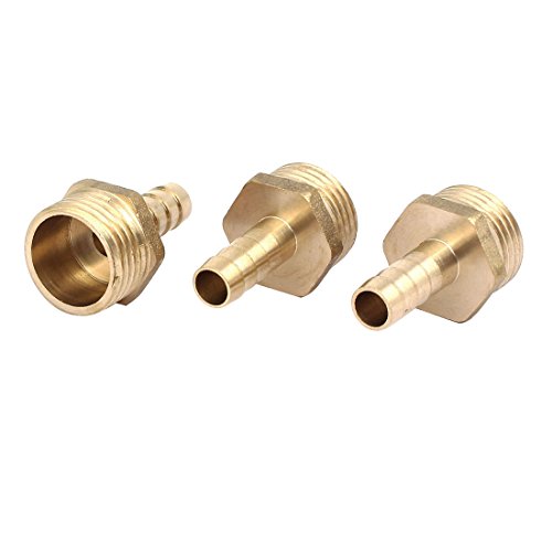 uxcell 1/2BSP Male Thread 8mm Hose Barb Tube Fitting Coupler Connector Adapter 3pcs