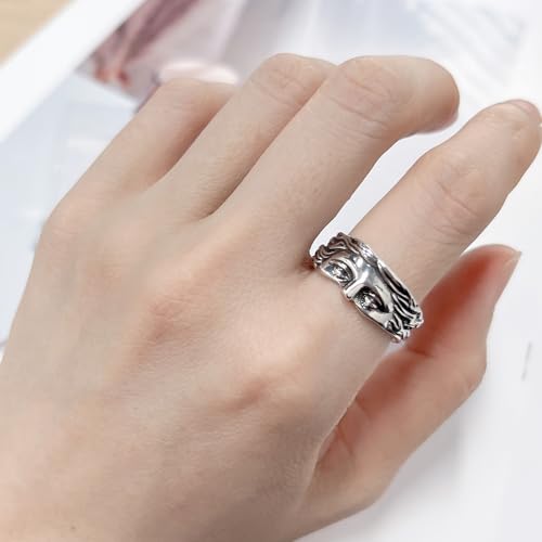 OIDIMS Vintage Venus Half Face Ring For Women Men Adjustable Personalized Open Wrap Knuckle Finger Band Rings Thumb Fashion Unique Jewelry Gift2