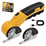 ciseaux électrique pour tissus Batterie puissante et performance de coupe efficace : les ciseaux électriques sans fil sont équipés d'une batterie au lithium haute performance durable de 1500 mAh qui permet des coupes durables et efficaces. Avec la lame en alliage SK5, coupez facilement et proprement le tissu, le cuir, le papier, la moquette ou l'aluminium. Le coupe-carton électrique offre une puissance de coupe maximale avec une faible consommation d'énergie, ce qui augmente considérablement la productivité et vous facilite la vie quotidienne.