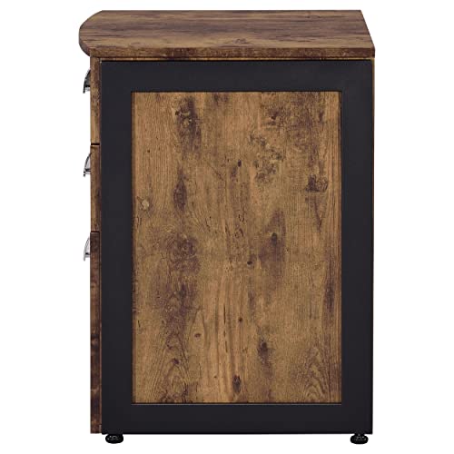 Coaster Home Furnishings Estrella 3-Drawer File Cabinet Antique Nutmeg And Gunmetal #TOP6