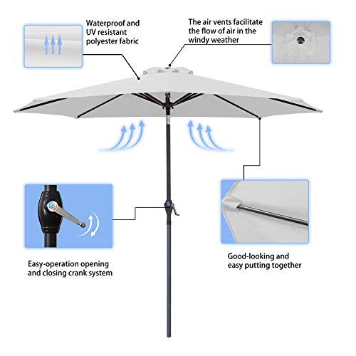 image for Greesum 9FT Patio Umbrella Outdoor Market Table Umbrella with Push But