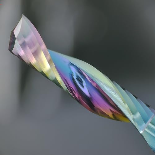 Image of Tools Solid Carbide CNC Spiral Single Flute End Mill - for Acrylic Plate Aluminum, Wood, Plastic, Brass, Copper Cutting - 1 /4 Diameter 1 /4 inch Shank 2.5 inch Length,1 Flute (1 /4-1-2.5 inch 2PCS)