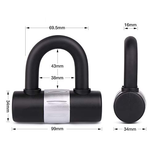 Heavy Duty Chain Lock, With U-Lock, Chain:120Cm Length X 12Mm Dia,Made Of Manganese Steel, Non-Corrosive, Durable, Protector Of Valuables #TOP2