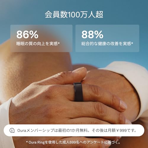 Oura Oura Ring 第4世代 ブラック サイズ10 JZ90-54144-10 の商品画像 6