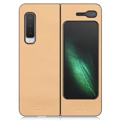 LOOF BASIC-SHELL �{�v ���U�[ �X�}�z�P�[�X for Galaxy Fold �p �P�[�X �J�o�[ �w�ʃP�[�X �V�F�� ���^ �V���v�� �x�[�V�b�N Leather [�x�[�W��]
