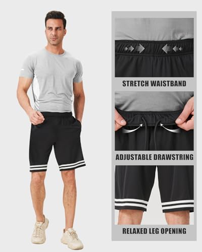 Liloak 5 Pack Men's Athletic Shorts，5pc Basketball Shorts with Pockets，Casual Summer Shorts for Men4
