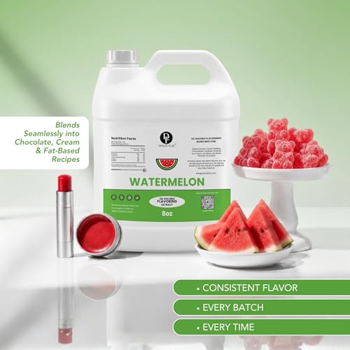 Image of Dolce Flav Watermelon Extract 8 oz - Kosher, Sugar-Free, Concentrated Juicy Watermelon Flavoring for Baking, Chocolates & Desserts, Includes Measured Dropper