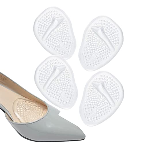 Fusspolster Pads 2 Paar, Silikon Pads Vorfuß Gelpolster Vorderfuß Schuheinlagen Antislip für Gelpolster Vorderfuß Fersenschutz High Heels Schuhpads, Einlegesohlen Vorfuß, Ballenpolster (2 Paar) Cover