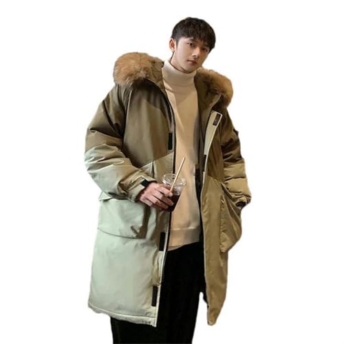 Chaqueta de invierno larga para hombre contra el frío con capucha