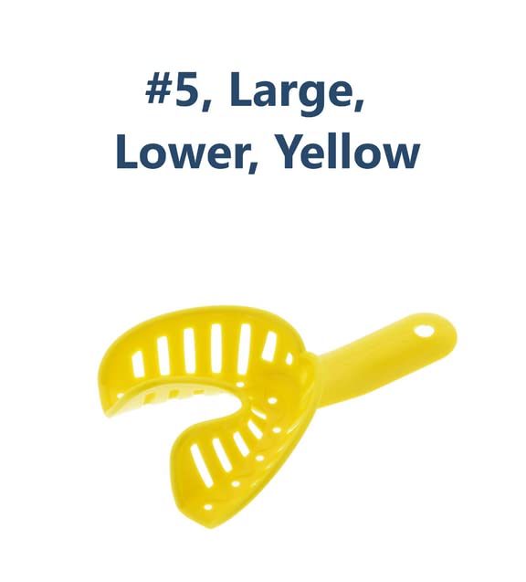 AmeriCan Goods 10/Pcs Dental DuraLock Plus Ortho Impression Trays Upper/Lower Dental Impression Tray for Adult/Children (#5 Large Lower)