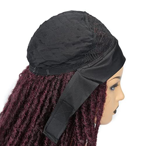 Wiger Headband Wig Short Dreadlock Wigs Synthetic Rolls Twist Wigs For Black Women And Men Hand Braided Curly Wigs (99J) #TOP6