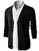 H2H Mens Casual Solid Color Button Dwon V-Neck Cotton Cardigan Sweater Black US M/Asia L (CMOCAL012)