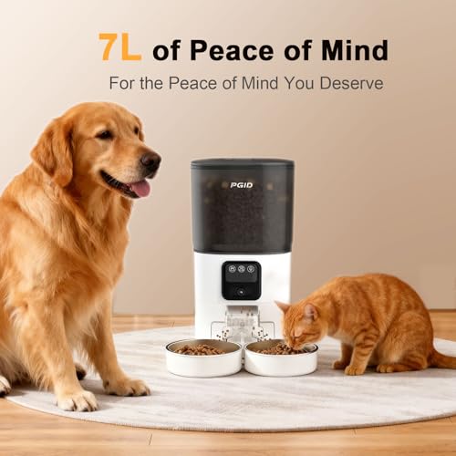 Automatic Cat Feeder with Camera for Two Cats, 1080P HD Video with Night Vision, 2.4G WiFi Auto Dog Feeder with 2-Way Audio for Cat & Dog, Low Food & Motion & Sound Alerts Timed Pet Feeder 7L - Image 2