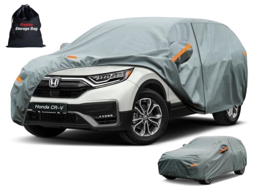 Image of Kayme Heavy Duty SUV Car Cover Custom Fit Honda CR-V(1995-2026), Waterproof All Weather for Automobiles, Full Exterior Covers Sun Rain UV Protection.