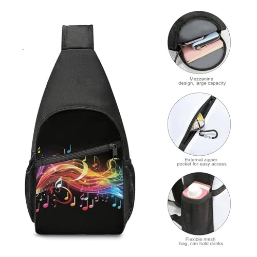 Mochila Sling Bag para mujer y hombre con diseño musical miniatura 4