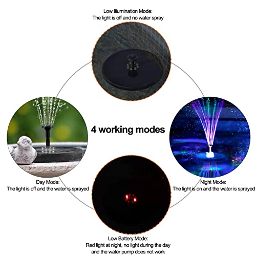 Fonte Pássaro Solar | Banhos e fontes solares para pássaros 5V/3W - Bomba de água solar circular com