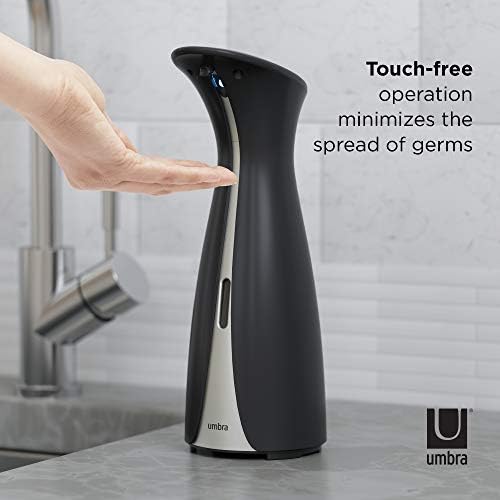 Umbra Otto250ml(8.5Oz)Automatic Soap Dispenser with Motion Sensor,Touchless Soap Dispenser with Infrared Sensor for Liquid Soap,Black/Anthracite,4AAA Batteries (required)