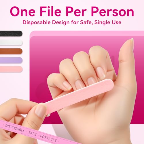 Mini limes à ongles double face grain 100/180 lot de 100 pièces multicolores