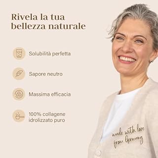 Collagene in Polvere 500g - 15g per Porzione, Collagene Idrolizzato Puro e Neutro - 33 Porzioni - Collagen Bovino, Peptidi di Collagen - Prodotto in Germania