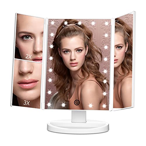 Buy FASCINATE Lighted Makeup Mirror, Trifold Vanity Mirror with Lights