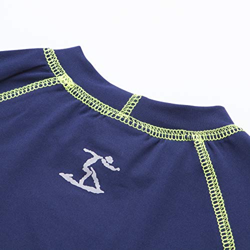Uzzi Kids Upf 50+ Loose Cut Short Sleeve Rashguard Swim T-Shirt (Medium, Neon Yellow) #TOP2
