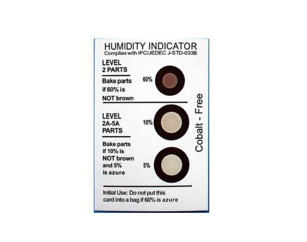 5%, 10%, 60% - 3 Spot Cobalt Free - Reusable Humidity Indicator Cards, Reversible Color Changing, Azure (Blue) - Wet, Brown - Dry, Reusable - 20 pcs Pack-picture-20