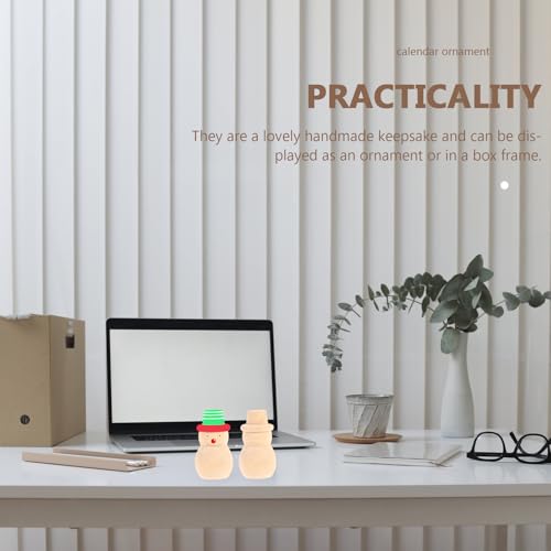 ULTNICE 10Pcs Wooden Snowman Peg Dolls Blank Diy Cake Toppers for Wedding Party Decoration Unpainted Wooden Snowman Figures - Image 2
