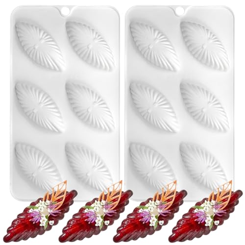 2 moldes de silicona con forma de concha para hornear, moldes antiadherentes de chocolate con concha de mar para pastel de mousse, moldes de silicona de grado alimenticio de 12 cavidades para pudín de