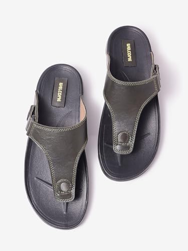 Image of WELCOME Soft Men's Slippers with Cushion FootBed for Adult | Comfortable & Light Weight | Stylish & Anti-Skid | Waterproof & Regular Flip Flops for Gents /Boys