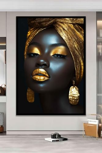 Estampes de femmes africaines dorées célébration de la beauté