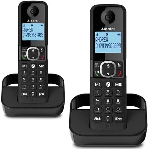 Alcatel F860 Duo Cordless Phone with 2 Handsets - Landline Home Phones - Voip Call Blocking Telephones Cover