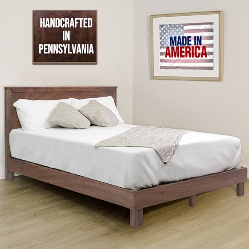 Solid Hardwood Platform Bed Frame, Headboard, & Slats,