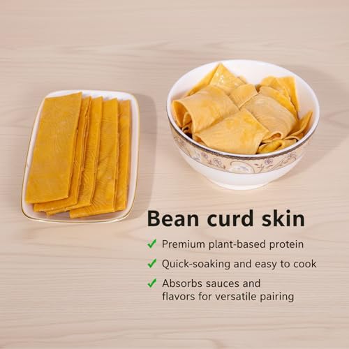 SODGHYTR Dried Tofu Skin, 8.46 oz (Pack of 2)，Asian Oil bean,Handmade Bean Curd Sheets, Chinese Special Youdoupi, Soy Products,, Fit for Hot Pot, Cold Vegetable, Stir Fry 豆腐皮 - Thumbnail 2