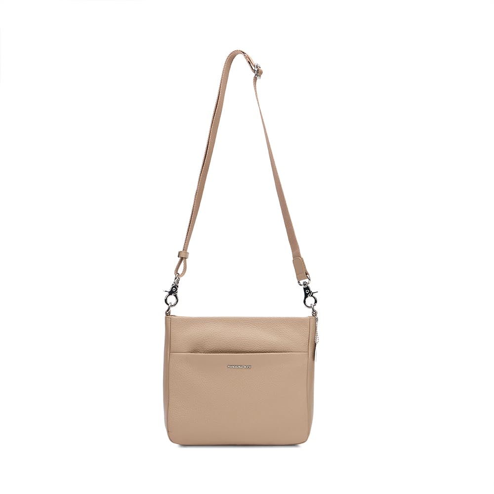 MANDARINA DUCK Mellow Leather Crossover Bag Warm Taupe