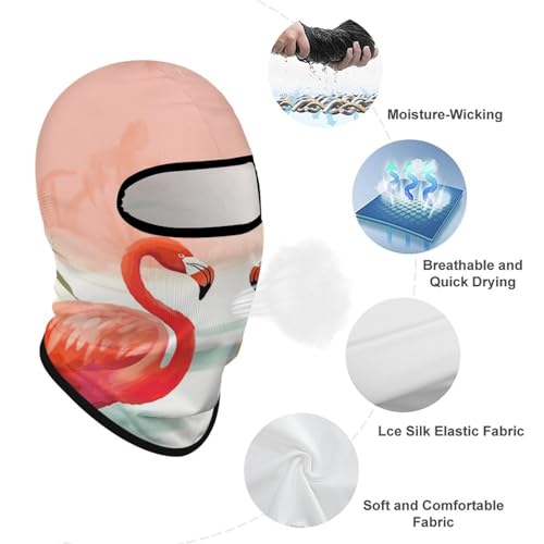 Balaclava para hombres, máscara para esquí y ciclismo, cubreboca con diseño de dos flamencos rojos, protección facial para invierno miniatura 3