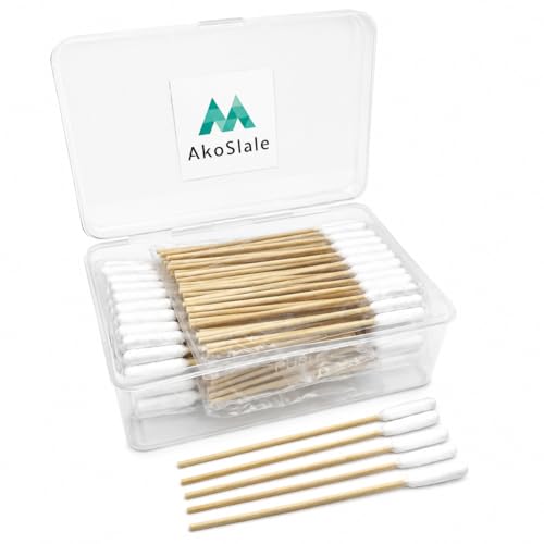Image of Dog Ear Cleaning Swabs 300 Count - 4.72 Inch Cotton Swabs for Small Medium Dogs & Cats, Bamboo Lint-Free Cotton Tipped Applicators, Ear Wax Removal & Tear Stain Grooming Kit