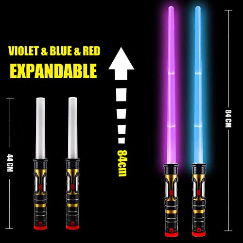 Liberty Imports 12 Pack: Led Light Up Sabers Set - Color Changing Motion Sensitive Retractable Swords With Fx Sound Effects For Themed Parties, Bulk Party Favors And Cosplay #TOP2