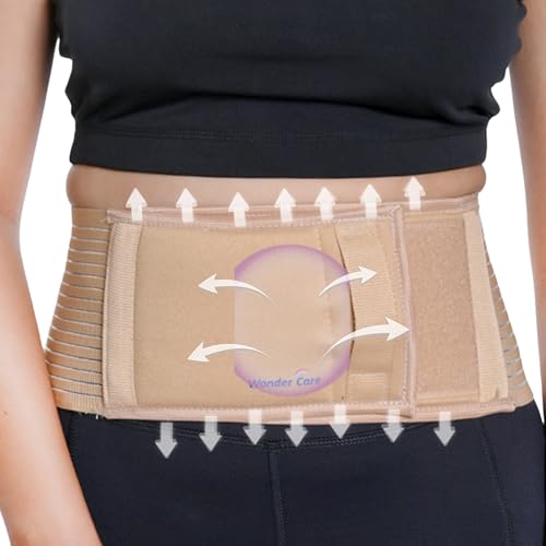 Wonder Care Umbilical Hernia Support Belt for Men and Women, Abdominal Binder Adjustable Truss Support with Compression Pad for Belly Button Hernias, Navel, Ventral and Incisional Hernias, Medium