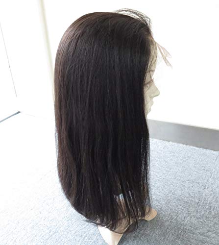 Invisible Full Lace Human Hair Wigs Gradual Hairline Chinese Virgin Hair Natural Straight (16'')