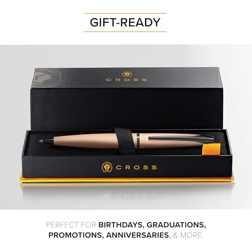 Image of Cross ATX Premium Ballpoint Pen Featuring Brushed Rose Gold Finish with Black Ink - Medium Point, Luxury Gift Box