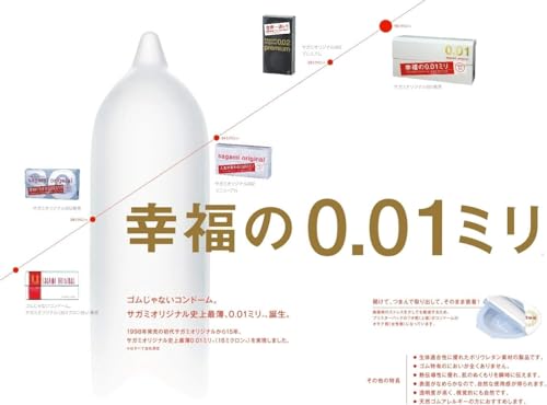 サガミオリジナル コンドーム 幸福の0.01mm 5個入×3 ゴムじゃないコンドーム オリジナルステッカーセット 0.01 こんどーむ - 画像2